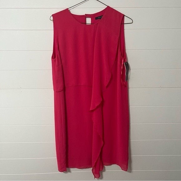 NWT French Connection Primrose Sleeveless Flowy Hot Pink Dress Sz 10 - Picture 1 of 7